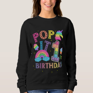 Barn 1:a födelsedagspressen 1:a året Party för gir T Shirt