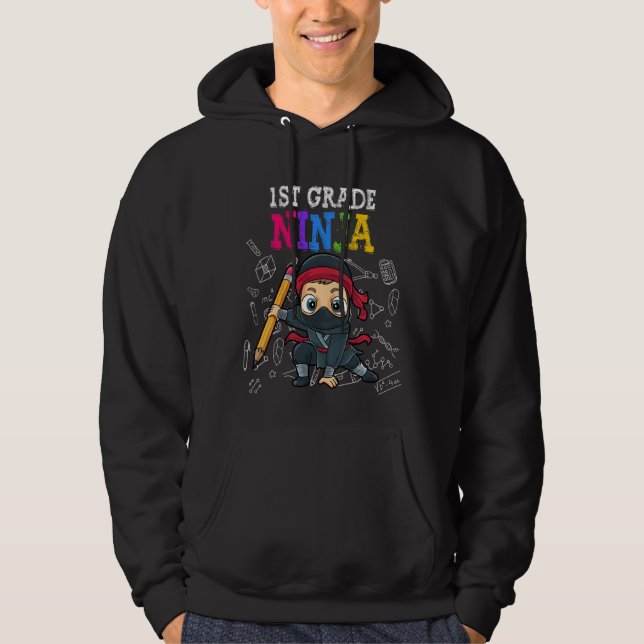 Barn 1:a Klass Back to school Ninja Boys 1 Hoodie (Framsida)