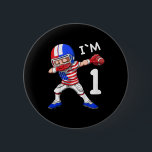 Barn 1 Amerikanska fotbollsdagen 1 år O Knapp<br><div class="desc">Ungar 1 födelsedagsdag,  amerikansk fotboll Dabbing 1 år gammal pojke</div>
