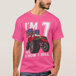 Barn 1 ÅRS Gammal pojke, Monster Lastbil 1:a födel T Shirt