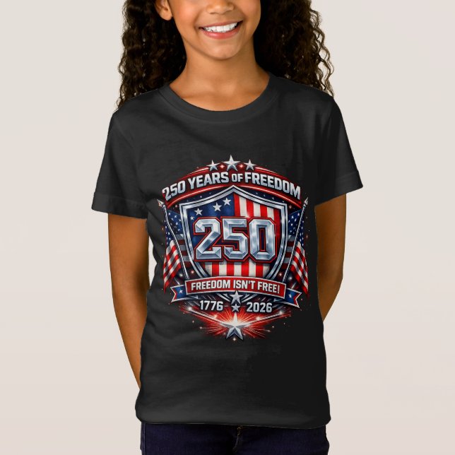 barn 250 Years of Freedom T-Shirt – Keep America G (Framsida)