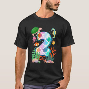 Barn 2:a födelsedag Fisketra Aquarium Undervatten T Shirt