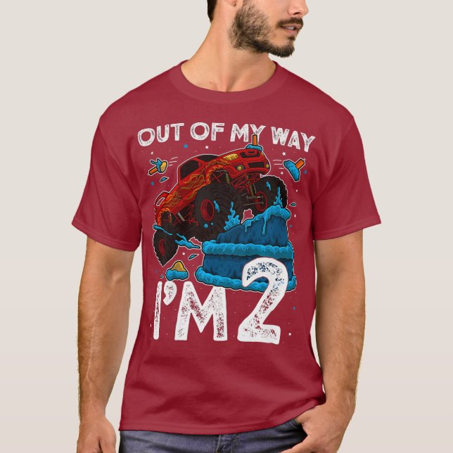 Barn 2:a födelsedag Günter Monster Lastbil ut ur m T Shirt (Framsida)