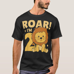 Barn 2:a födelsedag Lejon 2 år gammal Unge Lejon T Shirt