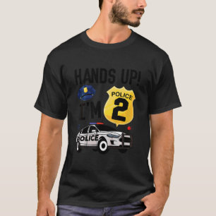 Barn 2:a födelsedag Party Policeman Boy 2-åring T Shirt