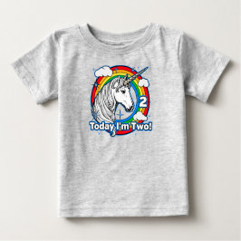 Barn 2:a födelsedag Unicorn Rainbow Idag är jag tv T Shirt