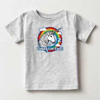 Barn 2:a födelsedag Unicorn Rainbow Idag är jag tv T Shirt