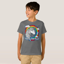 Barn 2:a födelsedag Unicorn Rainbow Idag är jag tv T Shirt