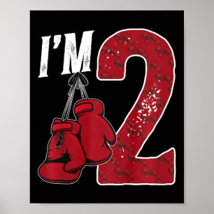 Barn 2:a födelsedagen Boxing Boy 2 År gammal Boxer Poster