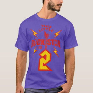 Barn 2:a födelsedagsdagen Boys Rockstar Rock musik T Shirt