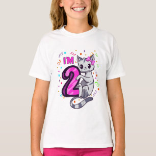 Barn 2:a födelsedagskalan Jag är 2 år gammal katt T Shirt