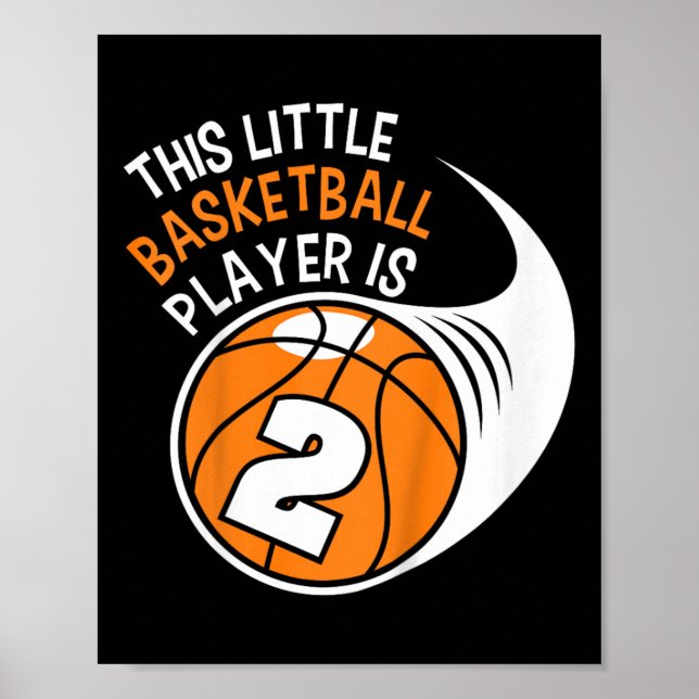Barn 2:a födelsedagspressen Basketboll Idrol 2 år  Poster (Framsidan)