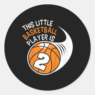 Barn 2:a födelsedagspressen Basketboll Idrol 2 år Runt Klistermärke