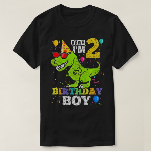 Barn 2 år gammal 2:a födelsedag Rex Dinosaur ( T Shirt (Design framsida)