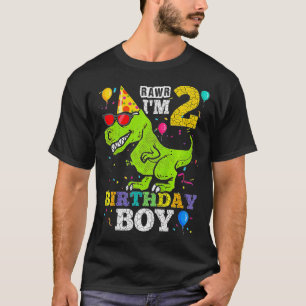 Barn 2 år gammal 2:a födelsedag Rex Dinosaur ( T Shirt