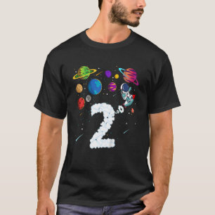 Barn 2 år gammal andra födelsedagspojken Astronaut T Shirt