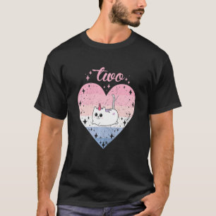 Barn 2 år Gammal Cute Caticorn Birthday Girl 2 T Shirt
