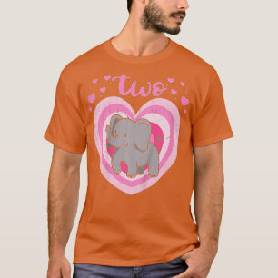 Barn 2 år gammal cute Elephant Birthday Girl 2nd B T Shirt