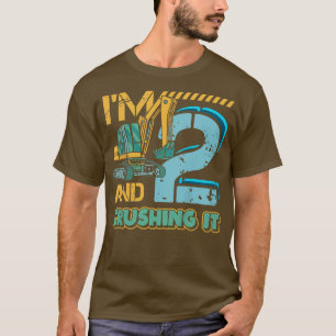 Barn 2 år gammal grävtraktor Lastbil I är Crushi T Shirt