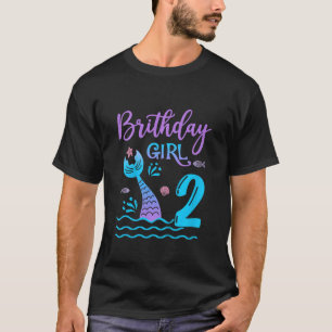 Barn 2 år gammal Sjöjungfru svan 2:a födelsedagstj T Shirt