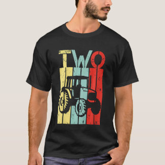 Barn 2 år gammal traktor Andra födelsedag 2:a föde T Shirt