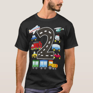 Barn 2 år gammal Transport-födelsedagsbil Tåg T Shirt