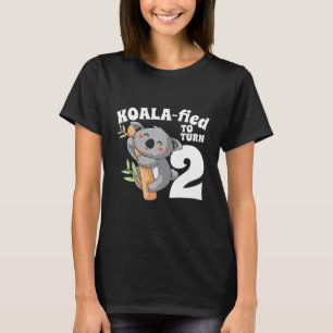 Barn 2 års ålder Koala Birthday Koalafied Girl Cut T Shirt