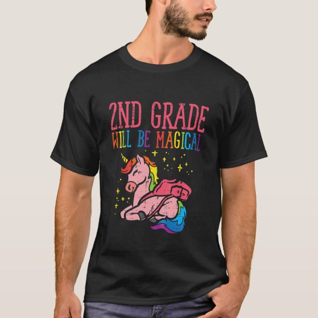 Barn 2:e Klass 2:a magiska enhörndagen T Shirt (Framsida)