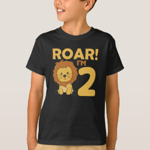 Barn 2. Födelsedag Lejon 2 år gammal pojke T Shirt