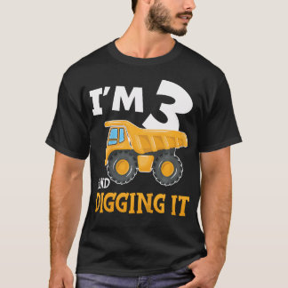 Barn 3 3 år 3 år gamla födelsedagskonstruktionspoj t shirt