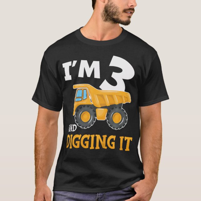 Barn 3 3 år 3 år gamla födelsedagskonstruktionspoj t shirt (Framsida)