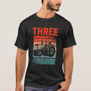 Barn 3 år gamla 3:e födelsedagstraktor Farmer Boys T Shirt