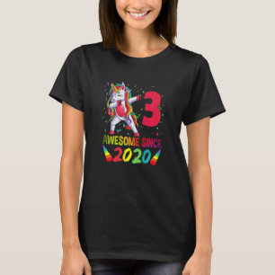 Barn 3 år Gamla flickor Tonåring Dabbing Unicorn 3 T Shirt