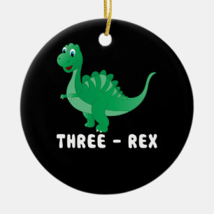 Barn 3 år gamla födelsedagstorgsgåva Dinosaur 3 Julgransprydnad Keramik