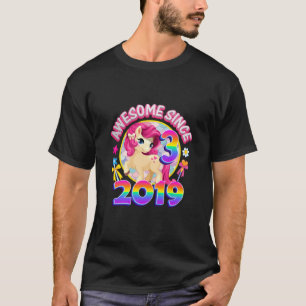 Barn 3 år gamla Party Unicorn Girl 3 år T Shirt