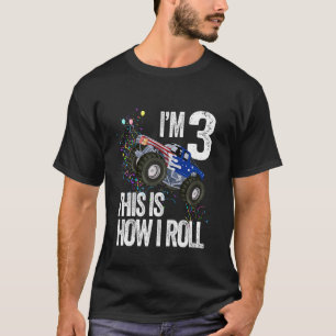 Barn 3 år gammal 3:e födelsedag Monster Lastbil Bi T Shirt