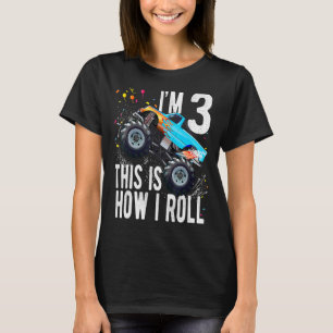 Barn 3 år gammal 3:e födelsedagstorgsmonster Tru T Shirt