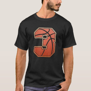 Barn 3 år gammal 3-RD-basketboll födelsedagstema T Shirt