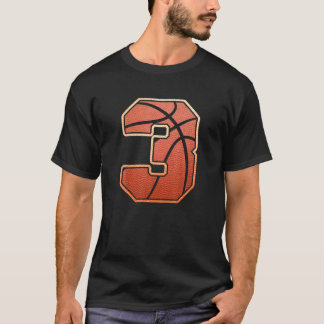 Barn 3 år gammal 3-RD-basketboll födelsedagstema T Shirt