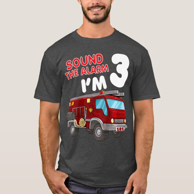 Barn 3 år gammal brandsläckare Födelsedagsfest Fir T Shirt (Framsida)