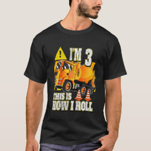 Barn 3 år gammal fågeldagskonstruktion i Lastbil T Shirt