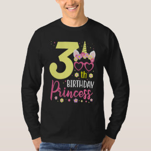 Barn 3 år gammal flicka Unicorn 3:e Födelsedagsfes T Shirt