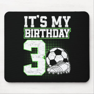 Barn 3 år gammal fotboll pojke Det är min 3-årsdag Musmatta