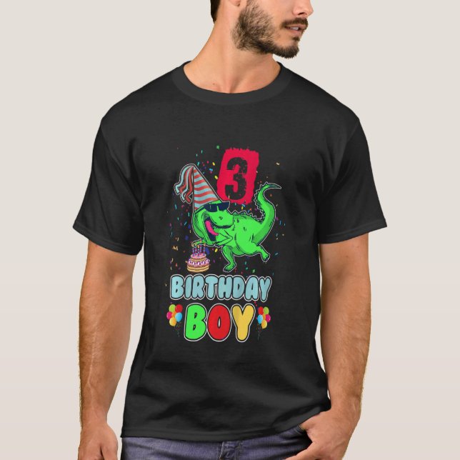 Barn 3 år gammal Rawr Jag är 3:e födelsedagspojken T Shirt (Framsida)