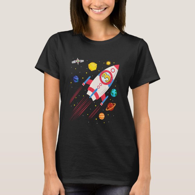 Barn 3 år gammal rymdhöftskoppel Astronau T Shirt (Framsida)