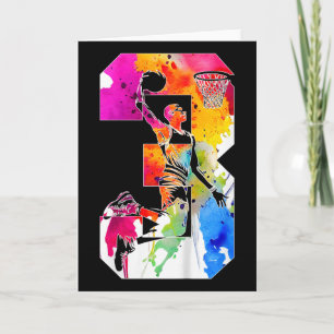 Barn 3 år Nummer 3 Sketll 3:e födelsedagen Kort