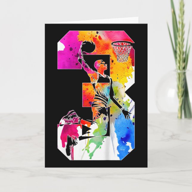 Barn 3 år Nummer 3 Sketll 3:e födelsedagen Kort (Framsida)