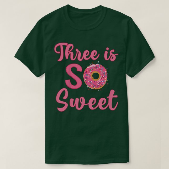 Barn 3:e Donut-Födelsedagsfesten 3 år gammal sötar T Shirt (Design framsida)