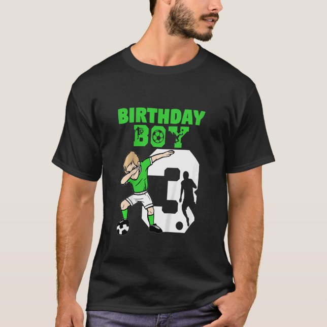 Barn 3:e födelsedag - 3 års gammal fotbollsspelare t shirt (Framsida)