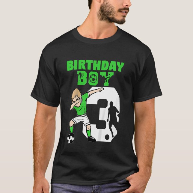 Barn 3:e födelsedag - 3 års gammal fotbollsspelare t shirt (Framsida)